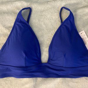 J.CREW, NWT, Plunge V-neck bikini top, Medium, royal blue